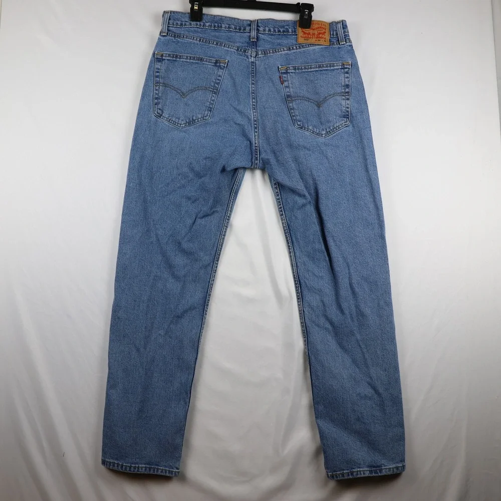 Levis 505 Jeans Mens 36x32 Blue Denim Baggy‎ Fit Straight Leg Medium Wash Pants